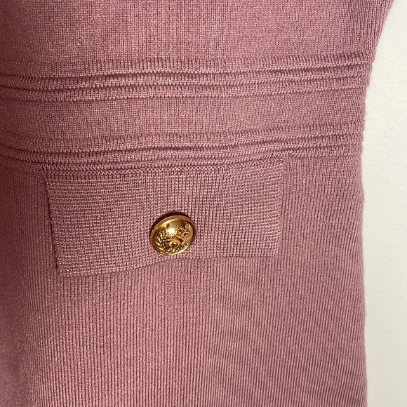 Merokeety Women’s size Medium sweater dress gold buttons short sleeved pockets - Picture 4 of 8